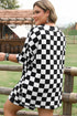 Checkered Print Two Piece Tee And Shorts Loungewear