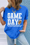 Checkered Rugby Letter Print Sporty Casual Graphic Tee