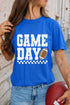 Checkered Rugby Letter Print Sporty Casual Graphic Tee