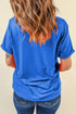 Checkered Rugby Letter Print Sporty Casual Graphic Tee