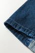 Checkered Side Panel Patchwork Wide Leg Drawstring Jeans