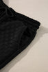 Checkered Textured Split Pullover Wide Leg Pant Sets