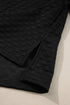 Checkered Textured Split Pullover Wide Leg Pant Sets