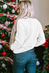 Cheerful Typography Print Round Neck Casual Pullover Sweater