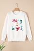 Cheerful Typography Print Round Neck Casual Pullover Sweater