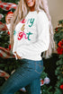 Cheerful Typography Print Round Neck Casual Pullover Sweater