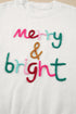 Cheerful Typography Print Round Neck Casual Pullover Sweater