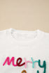 Cheerful Typography Print Round Neck Casual Pullover Sweater