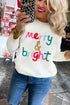 Cheerful Typography Print Round Neck Casual Pullover Sweater