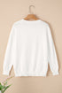 Cheerful Typography Print Round Neck Casual Pullover Sweater