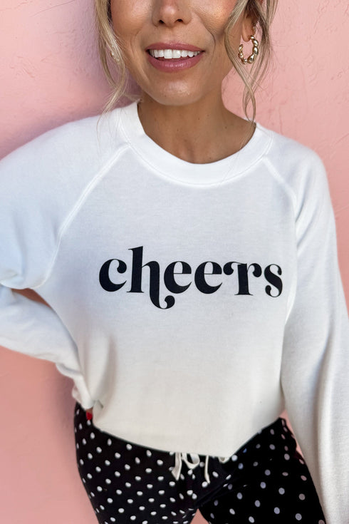 Cheers Graphic Raglan Pullover And Polka Dot Pants Lounge Set