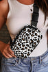 Cheetah Print Nylon Multi Compartment Adjustable Crossbody Bag