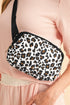 Cheetah Print Nylon Multi Compartment Adjustable Crossbody Bag