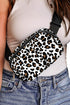Cheetah Print Nylon Multi Compartment Adjustable Crossbody Bag