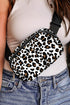 Cheetah Print Nylon Multi Compartment Adjustable Crossbody Bag