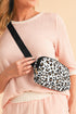 Cheetah Print Nylon Multi Compartment Adjustable Crossbody Bag