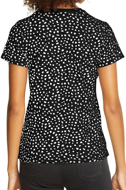 Cheetah Print O-Neck Short Sleeve T Shirt