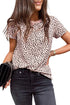 Cheetah Print O-Neck Short Sleeve T Shirt