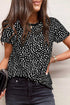 Cheetah Print O-Neck Short Sleeve T Shirt
