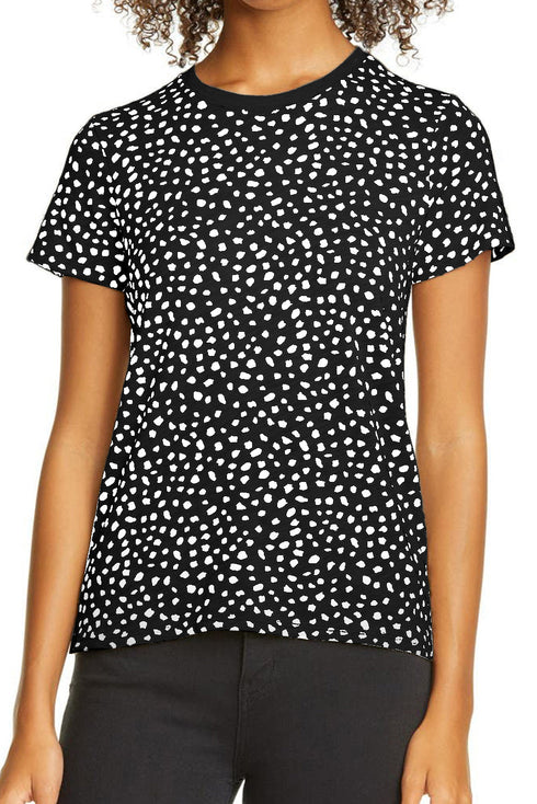 Cheetah Print O-Neck Short Sleeve T Shirt