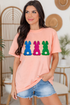 Chenille Bunny Patch Short Sleeve Graphic Shirt