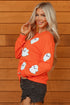 Chenille Ghost Patch Crew Neck Pullover Sweatshirt