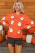 Chenille Ghost Patch Crew Neck Pullover Sweatshirt