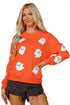 Chenille Ghost Patch Crew Neck Pullover Sweatshirt