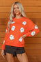 Chenille Ghost Patch Crew Neck Pullover Sweatshirt