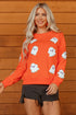 Chenille Ghost Patch Crew Neck Pullover Sweatshirt