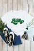 Chenille Glitter Patch Graphic Crew Neck Tee
