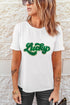 Chenille Glitter Patch Graphic Crew Neck Tee