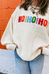 Chenille Ho Ho Ho Merry Christmas Drop Shoulder Sweater