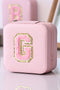 Chenille Initial G Patch Zippered Jewelry Organizer Case