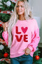 Chenille Letter Embroidered Sequin Sleeve Graphic Sweatshirt