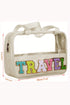 Chenille Letter Patch Clear Travel Cosmetic Makeup Bag