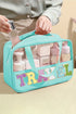 Chenille Letter Patch Clear Travel Cosmetic Makeup Bag