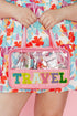 Chenille Letter Patch Clear Travel Cosmetic Makeup Bag