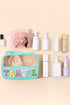Chenille Letter Patch Clear Travel Cosmetic Makeup Bag