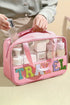 Chenille Letter Patch Clear Travel Cosmetic Makeup Bag