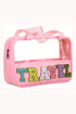 Chenille Letter Patch Clear Travel Cosmetic Makeup Bag