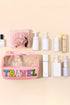Chenille Letter Patch Clear Travel Cosmetic Makeup Bag