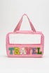 Chenille Letter Patch Clear Travel Cosmetic Makeup Bag