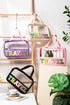 Chenille Letter Patch Clear Travel Cosmetic Makeup Bag