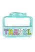 Chenille Letter Patch Clear Travel Cosmetic Makeup Bag
