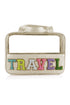 Chenille Letter Patch Clear Travel Cosmetic Makeup Bag