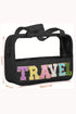 Chenille Letter Patch Clear Travel Cosmetic Makeup Bag