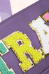 Chenille Letter Patch Clear Travel Cosmetic Makeup Bag