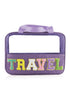 Chenille Letter Patch Clear Travel Cosmetic Makeup Bag