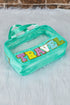 Chenille Letter Patch Clear Travel Cosmetic Makeup Bag